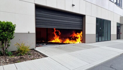 Commercial building garage fire.