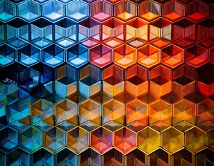 vibrant abstract geometric pattern of colorful textured cubes creating a high contrast visual