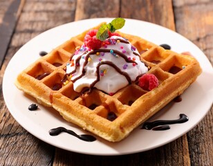 waffle with topping image