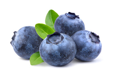 Blueberries isolated on white background.