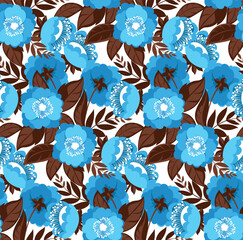 Seamless abstract pattern. Flowers pattern design.