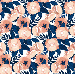 Seamless abstract pattern. Flowers pattern design.