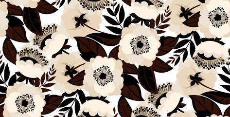 Seamless abstract pattern. Flowers pattern design.