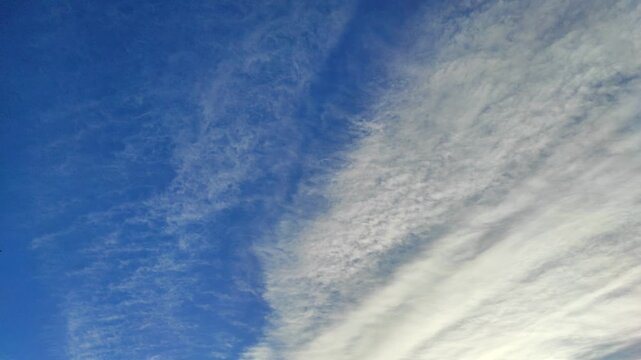 Clouds are floating across the sky