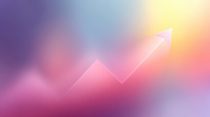 Abstract soft gradient background with rising arrow representing growth, success, and positive trends in business and finance sectors