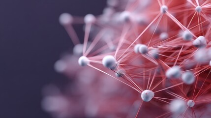 Abstract representation of interconnected nodes and lines illustrating futuristic networks, technology, and digital communication in a striking visual scheme