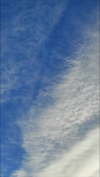 Clouds are floating across the sky
