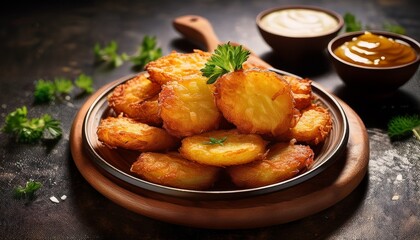 golden bites a delectable array of perfectly cooked hash browns their golden exteriors offering a promise of crispy savory delight