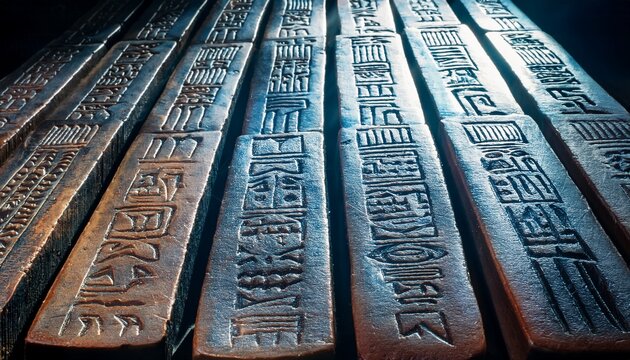 ancient cuneiform tablets displaying wedge shaped writing
