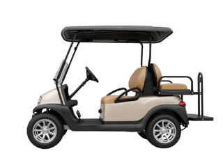 Luxury in Motion: A Sleek Two-Tone Golf Cart Floating in Refined Leisure and Modern Elegance