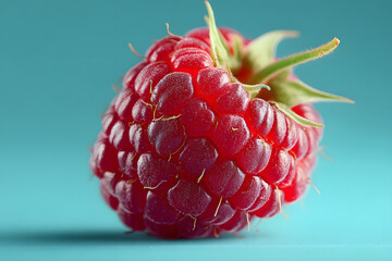 Sweet ripe raspberry on color background