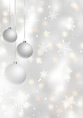 Christmas background with hanging baubles