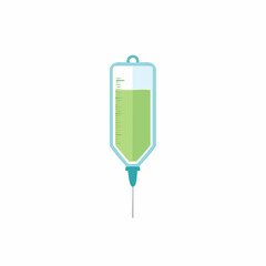 Intravenous Drip Illustration with Green Solution for Medical Treatment