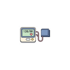 Digital Blood Pressure Monitor Diagnostic Tool Icon