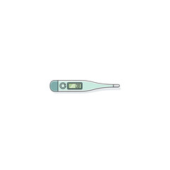 Digital Medical Thermometer Icon for Body Temperature Measurement