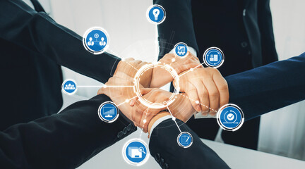 A powerful image depicting diverse hands coming together to symbolize teamwork and collaboration,...