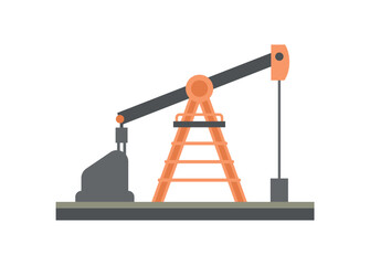 Land oil rig. Simple flat illustration
