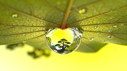 Macro close-up of dragonfly resting on green leaf