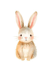 Obraz premium Cute watercolor bunny illustration for nursery and kids decor