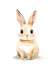 Obraz premium Cute watercolor bunny illustration for nursery and kids decor