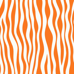 Seamless zebra-inspired abstract pattern with wavy organic stripes in green, orange, and yellow color palettes. Modern animal print for fashion, textiles, wallpaper, and digital backgrounds.