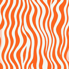 Seamless zebra-inspired abstract pattern with wavy organic stripes in green, orange, and yellow color palettes. Modern animal print for fashion, textiles, wallpaper, and digital backgrounds.