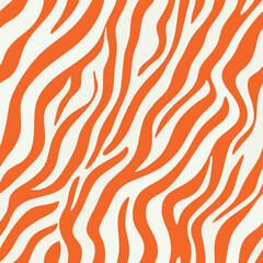 Seamless zebra-inspired abstract pattern with wavy organic stripes in green, orange, and yellow color palettes. Modern animal print for fashion, textiles, wallpaper, and digital backgrounds.