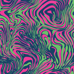 Seamless pop art inspired pattern with vibrant diagonal brush strokes, bold comic-style lines, and colorful retro texture. Ideal for fabric, wallpaper, wrapping paper, and digital design.