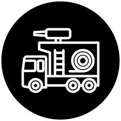 Fototapeta premium Fire Truck Icon Button Mini Illustration, Use For Modern Concept, Print, Ui, Ux Kit, Web And App Development. Vector Related To Firefighter, Rescue And More