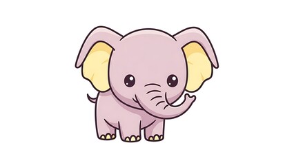 Naklejka premium Cute Cartoon Baby Elephant Illustration.