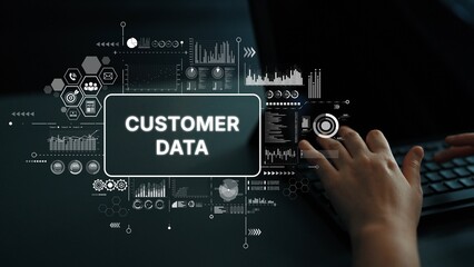 Innovative Visual Representation of Customer Data Analysis with Modern Graphs and Charts. Asymptotic smart data analytic.