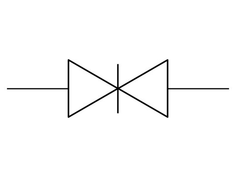 a standard gate valve symbol used in Piping and Instrumentation Diagrams