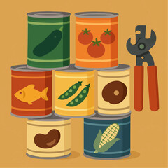 Canned Food Stockpile Emergency Icon

