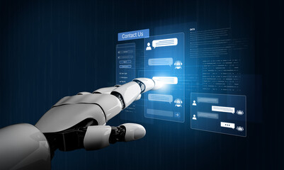 A generative AI assistant showcases its conversational abilities through a chatbot interface. This technology provides automated customer support and user assistance on a digital platform. Fermion