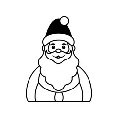 Minimal Santa Portrait Icon | Simple Christmas Face Outline