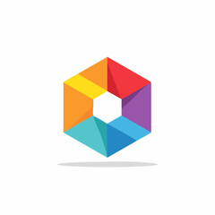 Abstract Hexagon Logo Colorful Geometric Design Illustration Creative Branding Symbol Shapes Identity Graphic Multicolored Concept