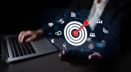 Obraz premium Target audience analysis enhances marketing with segmentation, smart profiling, and personalized strategies for improved audience targeting and campaign efficiency. Latch