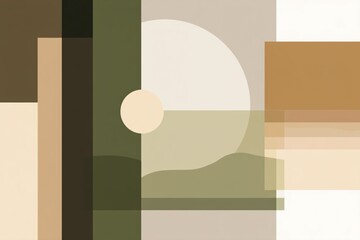 Abstract composition featuring earthy tones, shapes, and subtle gradients for modern design.