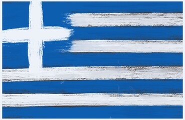 greek flag with paint strokes