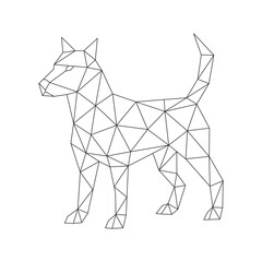 Polygonal line art of dog vector