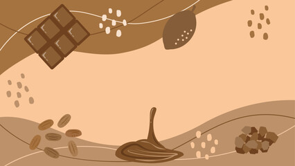 バレンタインやチョコレート関連に使える背景イラスト　アスペクト比16：9バージョン