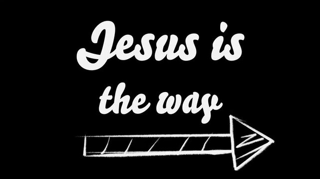 Jesus is the way christian typography with arrow illustration