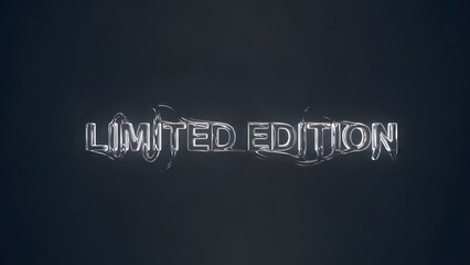 Melting liquid glass limited edition typography with fluid distortions and glowing edges on dark gradient background for contemporary artistic design