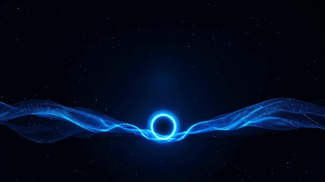 未来的なエネルギーゲートの発光イメージ 全体像の出現 Zoom Out