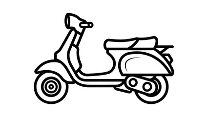 Obraz premium Simple Black Line Drawing of Scooter.