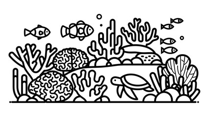 Underwater Scene with Fish and Coral. © Mila