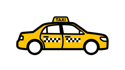 Yellow Taxi Cab Vehicle Illustration. © Mila