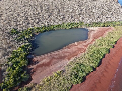 Overview Red Beach, Rabida Island, Galapagos