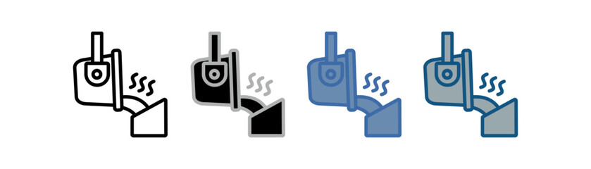 
smelting icon set multiple style collection with metal melting design