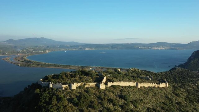 Navarino Castle ruins overlooking the bay
